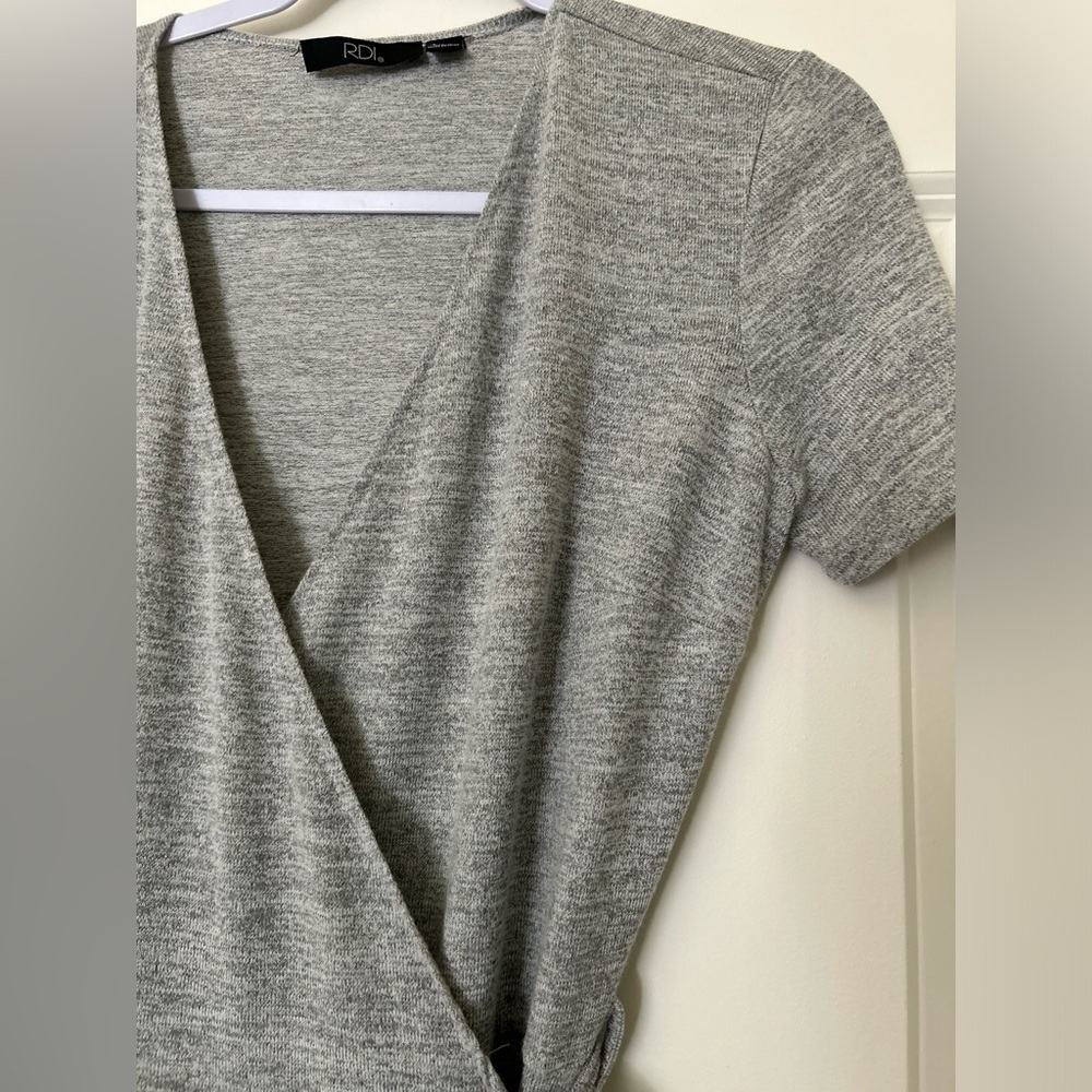 Petite Gray Wrap Dress Size S - Picture 6 of 11